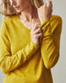 Women's Premium Slub V-Neck Long Sleeve Tee - Golden Palm